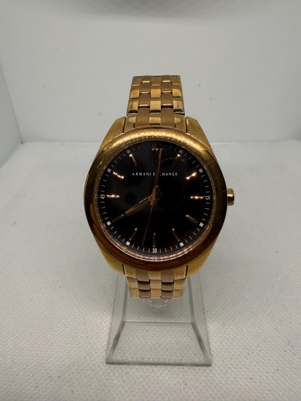 Armani Exchange AX5514 Women's Rose Gold-Tone Stainless Steel Blue Dial Watch